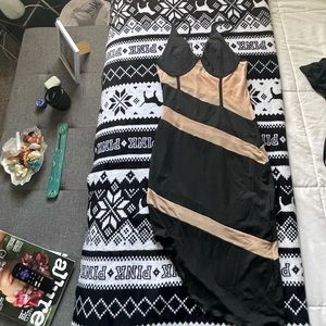 sheer and black dress